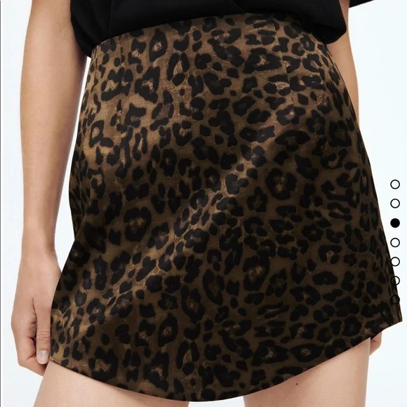 Zara Skirts Zara Leopard Print Satin Mini Skirt Poshmark